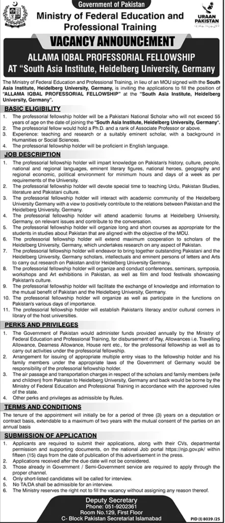 Ministry of Federal Education jobs 2026 international academic fellowship Germany university professor role